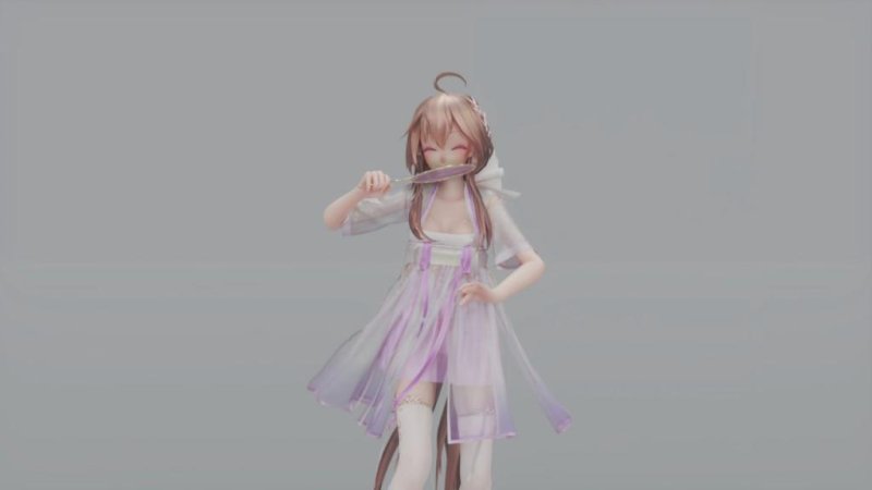 MMD22 汉服真空淫纹乐正绫 翘臀后入千里高潮 3D